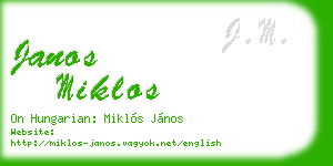 janos miklos business card